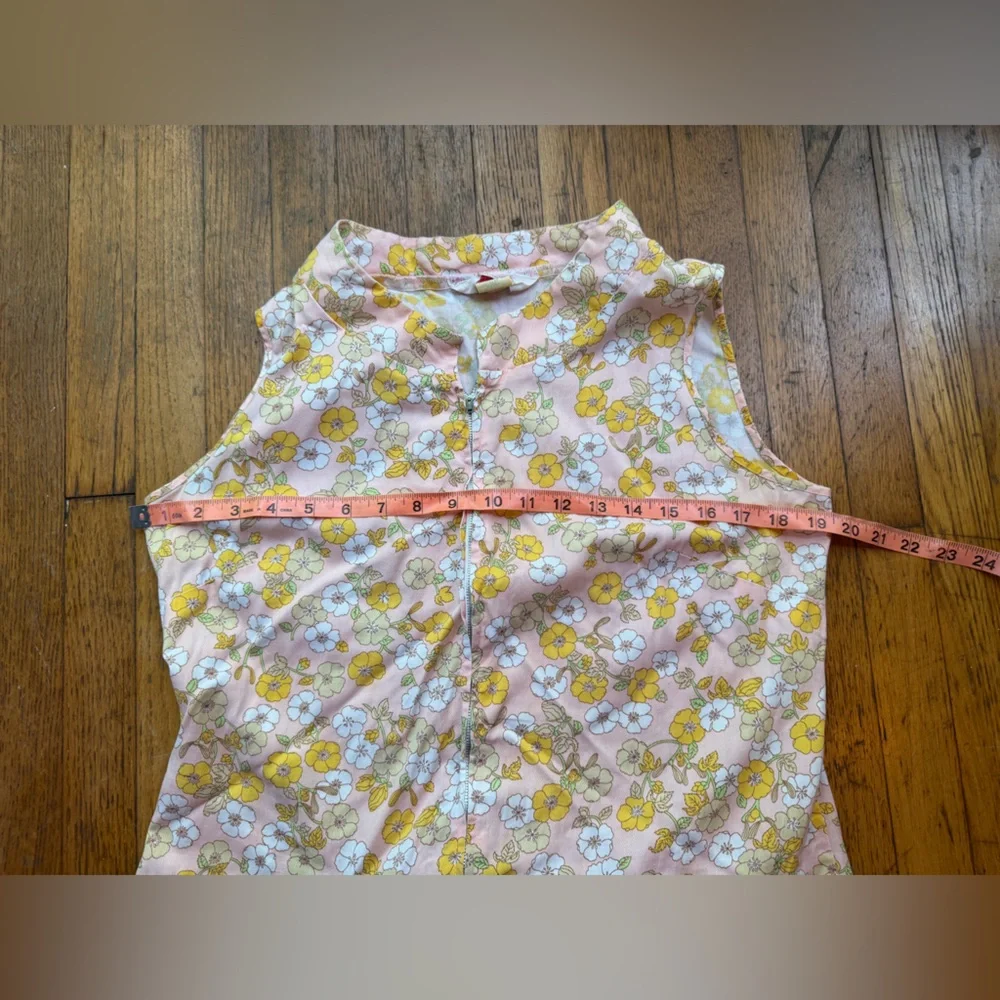 60s Vintage Carol Brent Floral Pastel Split Skirt Romper - Picture 7 of 9